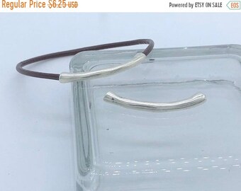 Qty 2 On Sale Now High Quality Zamak Curved Tube For Up To 6mm Round Leather Cord Z4727 Antique Silver