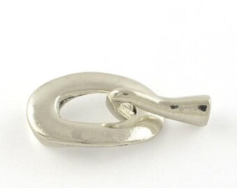 Qty 2 On Sale Now High Quality Zamak Curved Tube For Up To 6mm Round Leather Cord Z4727 Antique Silver