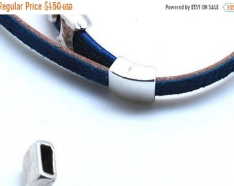 25% OFF Loop Creating End Caps For Flat Leather Cord For 8mm Flat Leather Cord - Antique Silver - Z959 - Qty 2