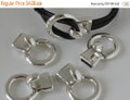 On Sale Now Open Hook All in One Clasp - For Flat Leather Cord Up To 5mm - Silver - C1100 - Qty 1