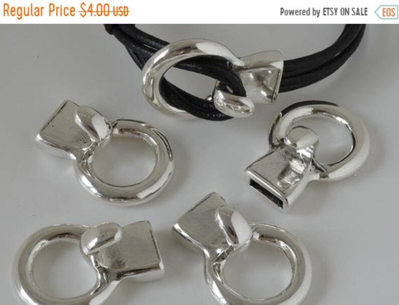 For Flat Leather Cord Up To 5mm Silver C1100 Qty 1 On Sale Now Open Hook All in One Clasp