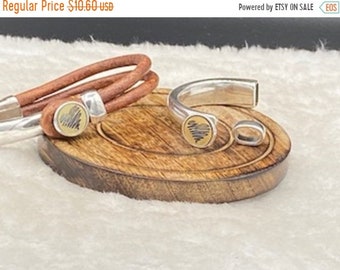 25% OFF New - February Beautiful Gold Brushed Heart Half Cuff Bracelet Set For 4mm - 5mm Round Cord - Silver - C3031 - Qty 1