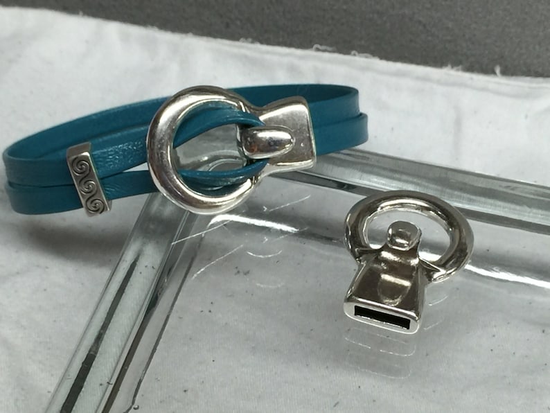 For Flat Leather Cord Up To 5mm Silver C1100 Qty 1 On Sale Now Open Hook All in One Clasp