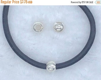 25% OFF Beautiful GENUINE 925 Sterling Silver 10mm Seamless Spacer Beads For 5mm Round Cord - Qty 2 - SS04