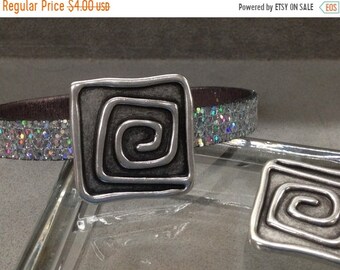 25% OFF Beautiful Greek Square Spiral Slider For 5mm-10mm Flat Leather Antique Silver Z1231 Qty 1