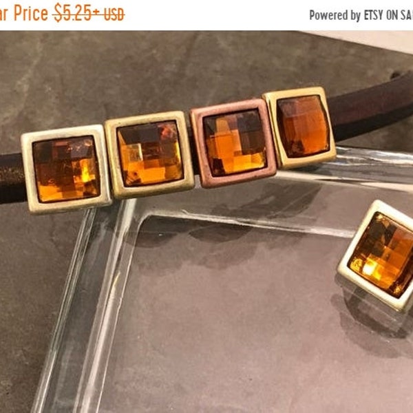 25% OFF Beautiful Faceted Smoked Topaz Resin Spacer Bead For 10x6mm Licorice Leather - Your Metal Choice - Z4423 - Qty 1
