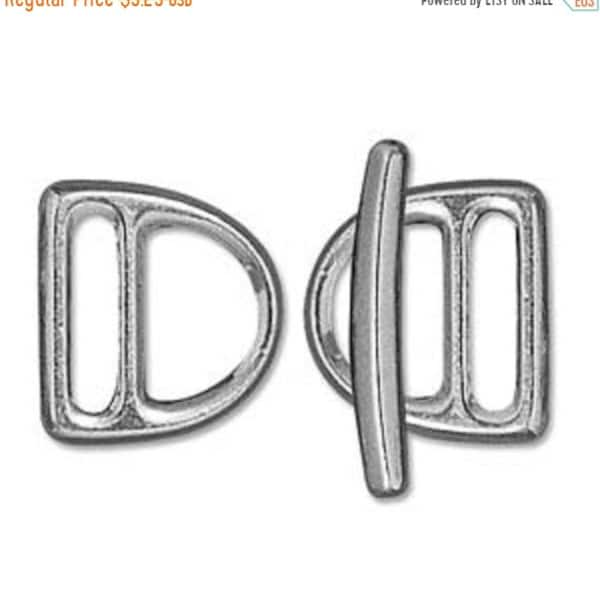 25% OFF August - New Tierracast D Ring Slotted Clasp For Up To 10mm Flat Leather Cords - Pewter - C2967 - Qty 1