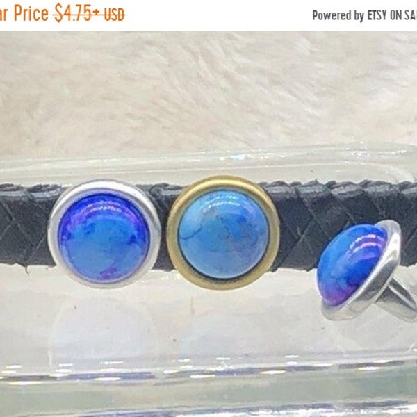 25% OFF New Zamak Blue Lapis Spacer Bead For 10x6mm Licorice Leather - Your Metal Choice - Z6198 - Qty 1