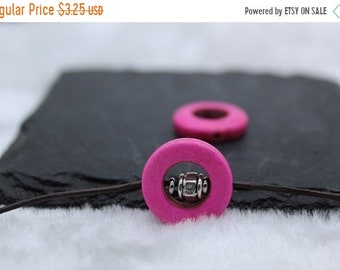 25% OFF 20mm Gemstone Donut Pendant / Connector - Pink Howlite - CR102 - Qty 2