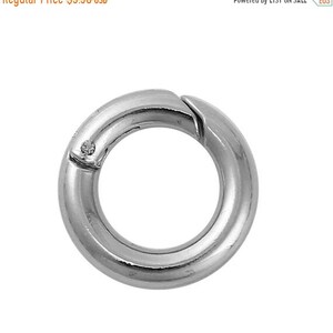 25% OFF Zamak 18mm Round Gate Spring Ring Clasps - Antique Silver - C1990 - Qty 4
