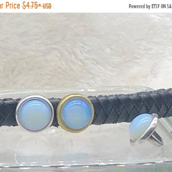 25% OFF New Zamak White Opal Spacer Bead For 10x6mm Licorice Leather - Your Metal Choice - Z6211 - Qty 1