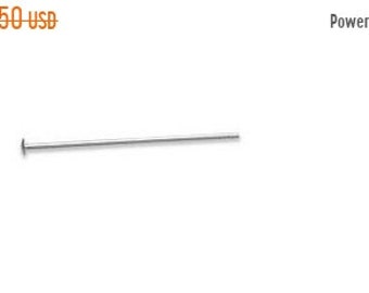 25% OFF GENUINE 925 Sterling Silver 1" Head Pins - 20 Gauge - Qty 12 - SS21