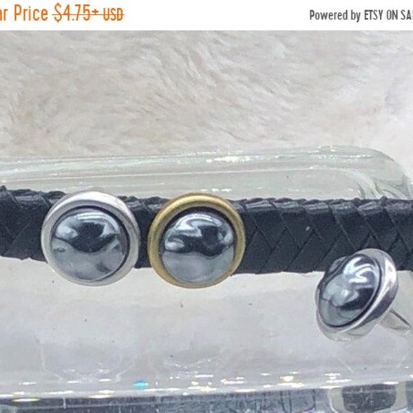 25% OFF New Zamak Distressed Gray Pearl Spacer Bead For 10x6mm Licorice Leather - Your Metal Choice - Z6194 - Qty 1