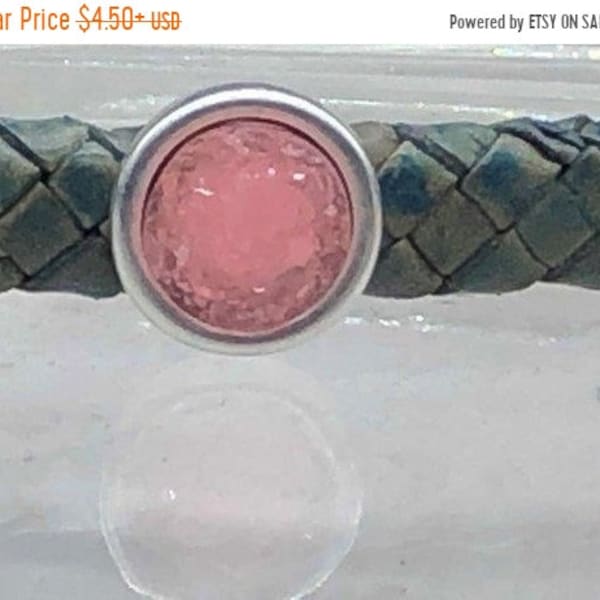 25% OFF New Zamak Resin Druzy Spacer Bead - Pink - For 10x6mm Licorice Leather - Your Metal Choice - Z6427 - Qty 1