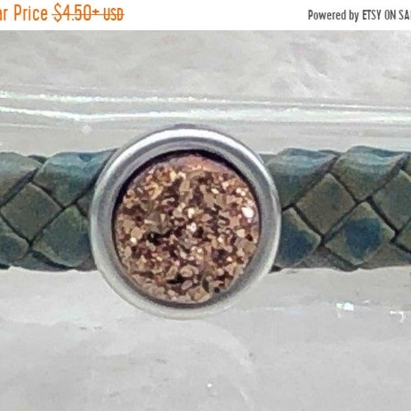 25% OFF New Zamak Resin Druzy Spacer Bead - Rose Gold - For 10x6mm Licorice Leather - Your Metal Choice - Z6426 - Qty 1