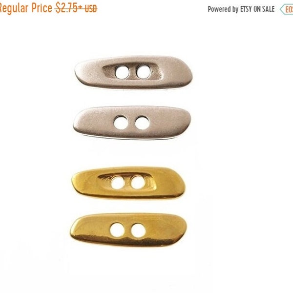 25% OFF New Zamak Two Hole Button Clasps For Making Leather Wrap Style Bracelets - Your Metal Choice - C2626 - Qty 2