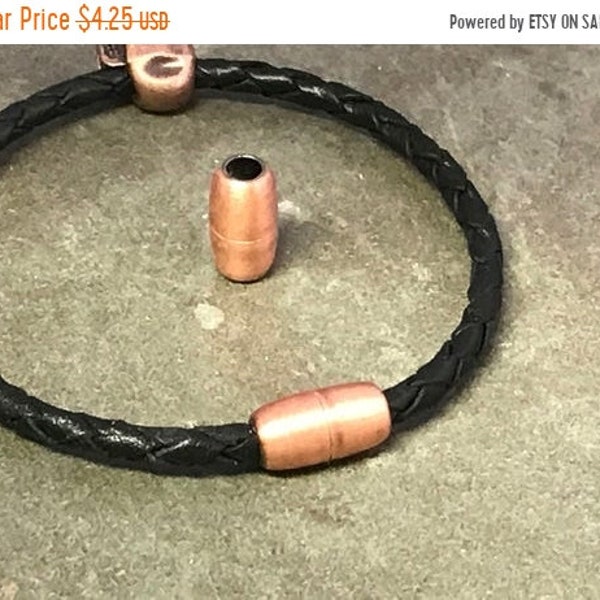 25% OFF Strong Magnetic Barrel Clasp For 4mm Round Leather - Antique Copper - C1781 - Qty 1