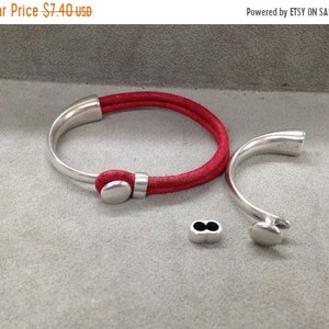 25% OFF Button Top Half Cuff Bracelet Set For Round Cord Up To 4MM Antique Silver C494 Qty.1 Set image 1