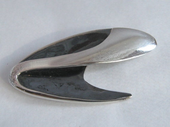 Vintage Modernist SIGI PINEDA Pin; Sterling and N… - image 1