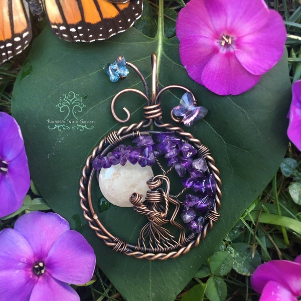 MADE TO ORDER: Breastmilk Mother & Baby Goddess Tree of Life Wire Wrapped Pendant