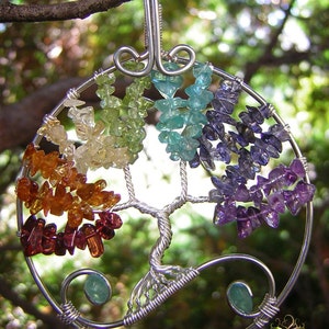 MADE TO ORDER: Chakra Balancing Tree of Life Wire Wrapped Pendant image 1