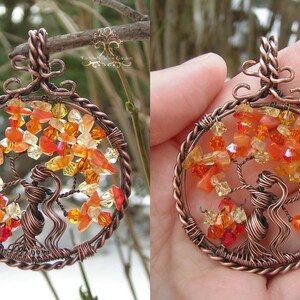 MADE TO ORDER: Brigid Irish Celtic Goddess Tree of Life Pendant Wire Wrapped Jewelry or Suncatcher Ornament image 4