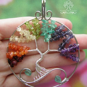 MADE TO ORDER: Chakra Balancing Tree of Life Wire Wrapped Pendant image 2