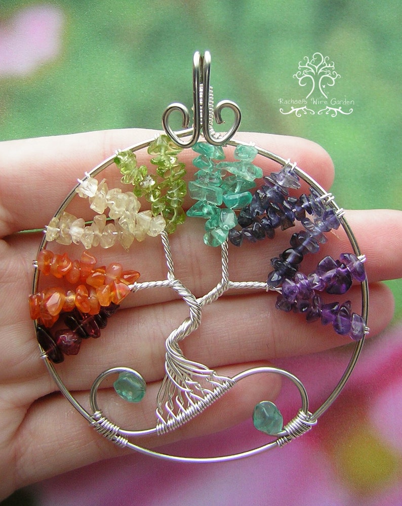 MADE TO ORDER: Chakra Balancing Tree of Life Wire Wrapped Pendant image 2