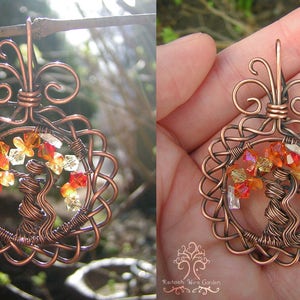 MADE TO ORDER: Brigid Irish Celtic Goddess Tree of Life Pendant Wire Wrapped Jewelry or Suncatcher Ornament image 5