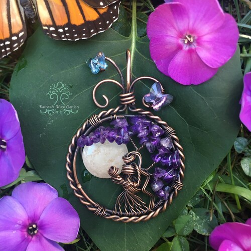 MADE TO ORDER: Breastmilk Mother & Baby Goddess Tree of Life Wire Wrapped Pendant