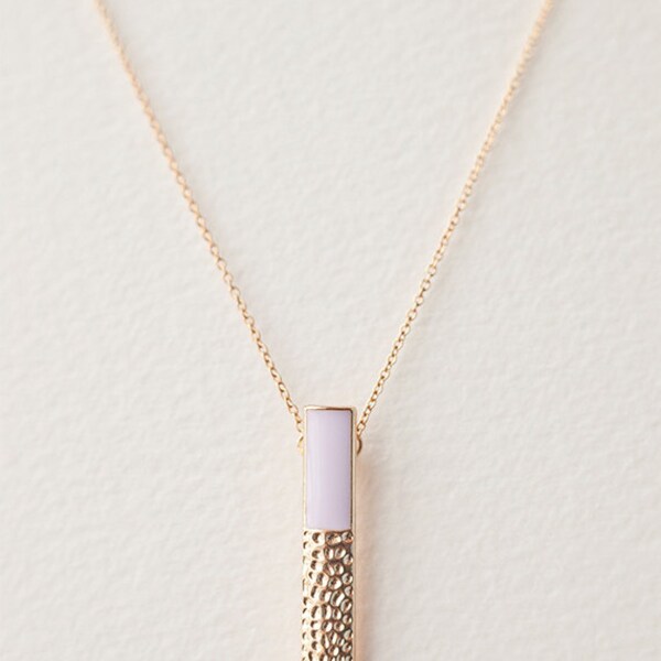 Gold Bar Necklace Hammered Dash Necklace Dainty necklace Modern Jewelry