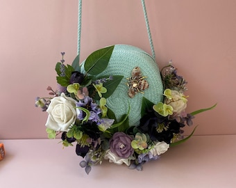 Sac floral pour demoiselle d'honneur : accessoire de mariage vert menthe