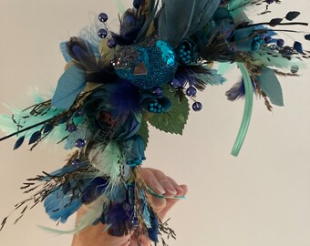Aliceband Fascinator,Bird Silk Flower Feather Hairband,Raceday Hair Flowers,Boho Headband,Wedding Hair Wear,ladies day fascinator,bohemian