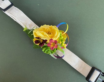 Pet corsage,small dog collar accent, dog neckwear, flower collar, dog of honour collar flowers, flower dog collar, adornment collar flower