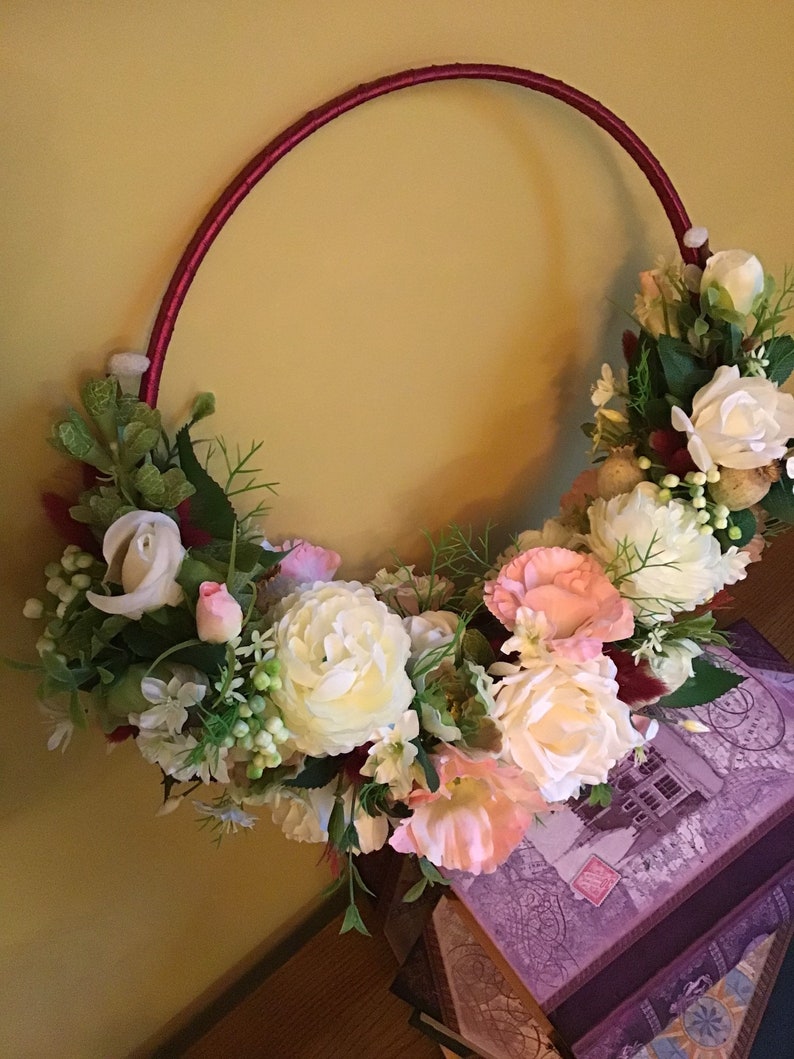 Flower HoopBridal Silk Flower HoopAlternative Bouquet Etsy