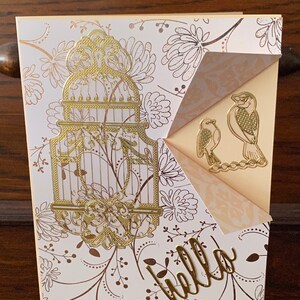 Tarjeta de felicitación de hola hecha a mano "Lovebirds"
