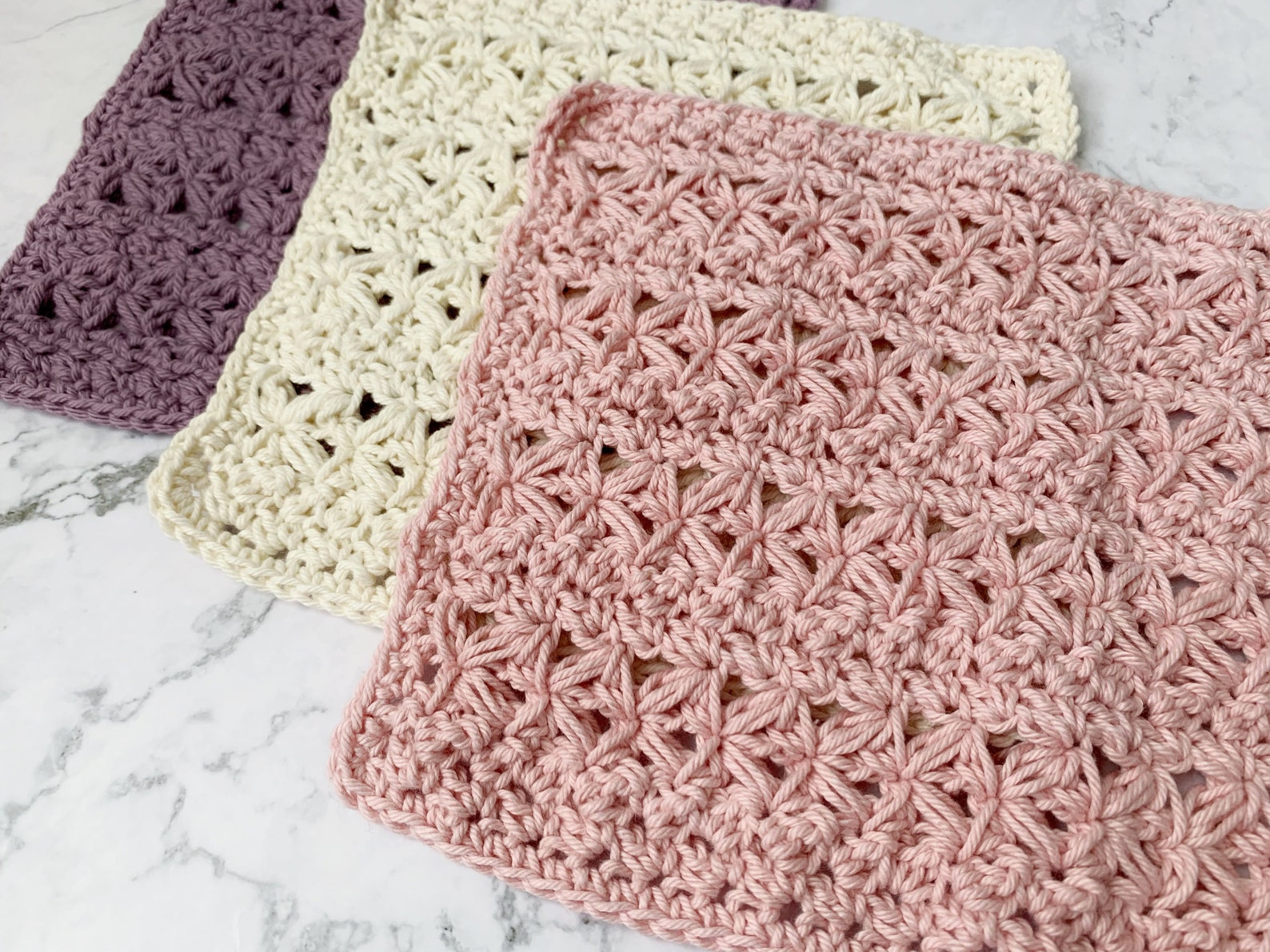 Lacy Washcloth Trio Crochet Pattern Crochet Washcloth Digital Download