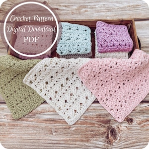 Lacy Washcloth Trio | Crochet Pattern | Crochet Washcloth | Digital Download | PDF