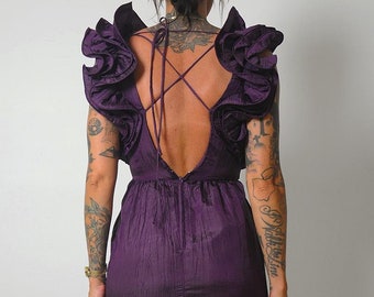 1980's Origami Ruffle Mini Dress