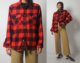 1990's Red Buffalo Plaid Flannel