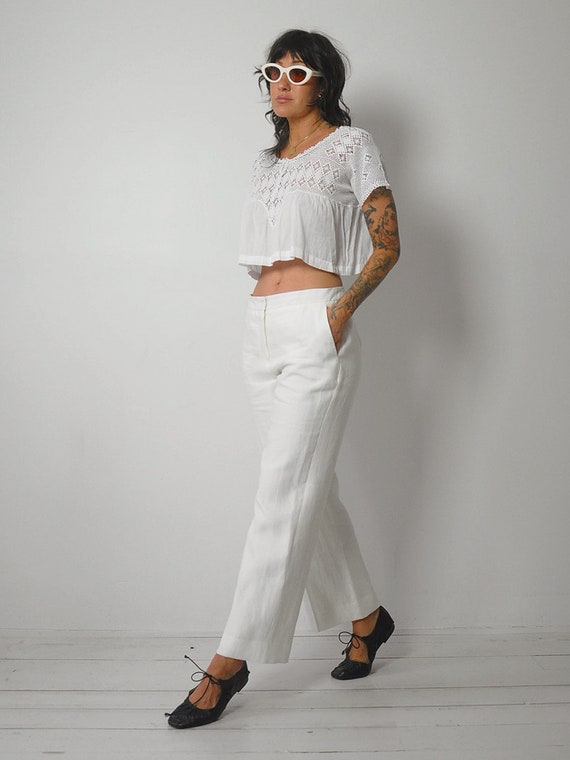 Max Mara Ivory Linen Trousers - image 3