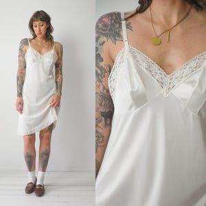 1980&#39;s Ivory Lace Slip