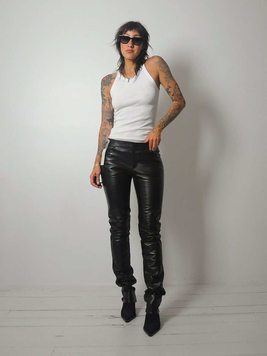 パンツ 2000s GUCCI LEATHER PANTS Gucci by Tom Ford AW2000 Leather Moto Pants — Middleman Store