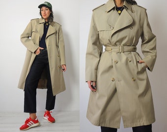 1970's Faux Fur Lined Trench Coat