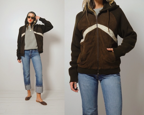 70's Carob suede + knit Jacket