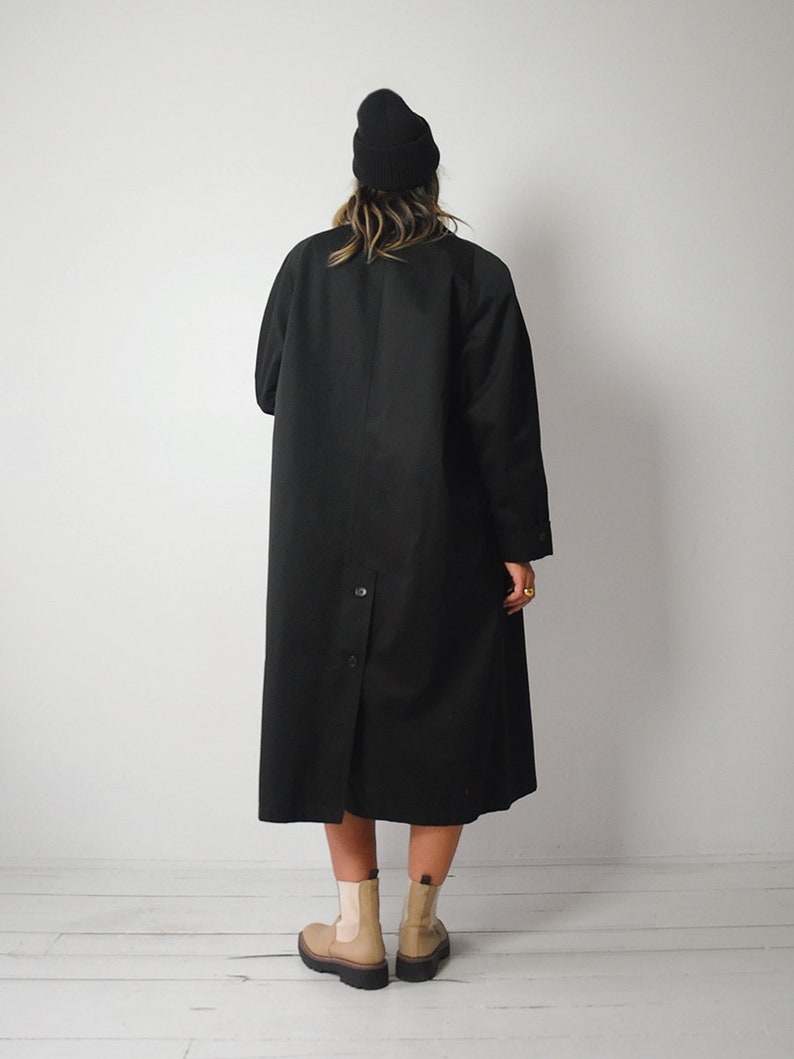 Wool Lined Black Trench Coat image 5