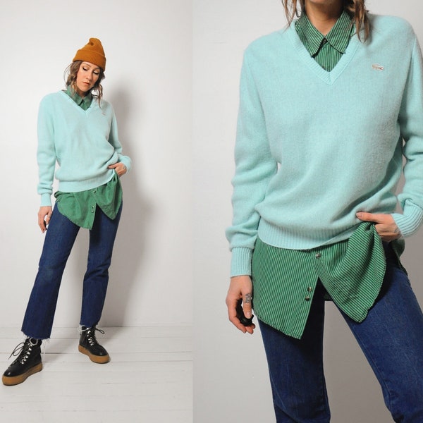 Suéter de la menta lacoste