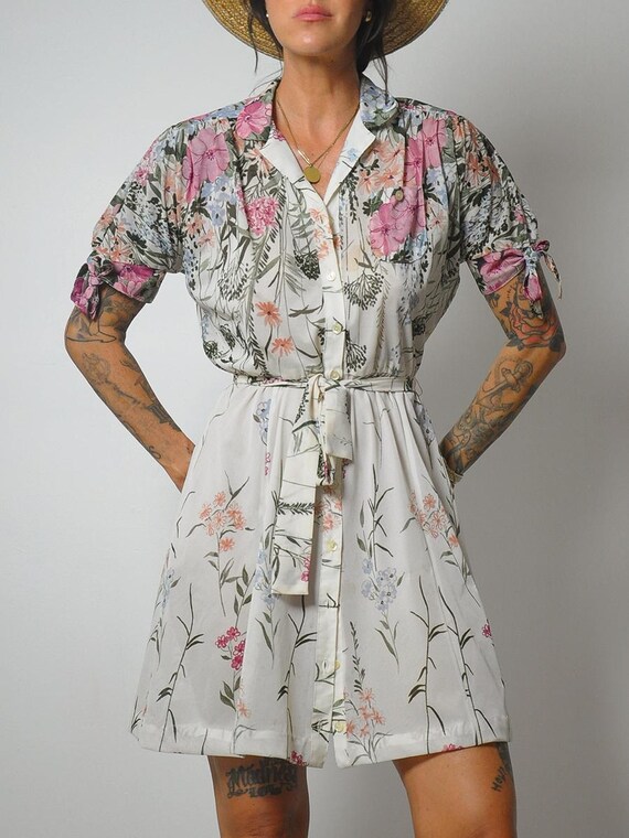 Gloria 70'S Floral Mini Dress
