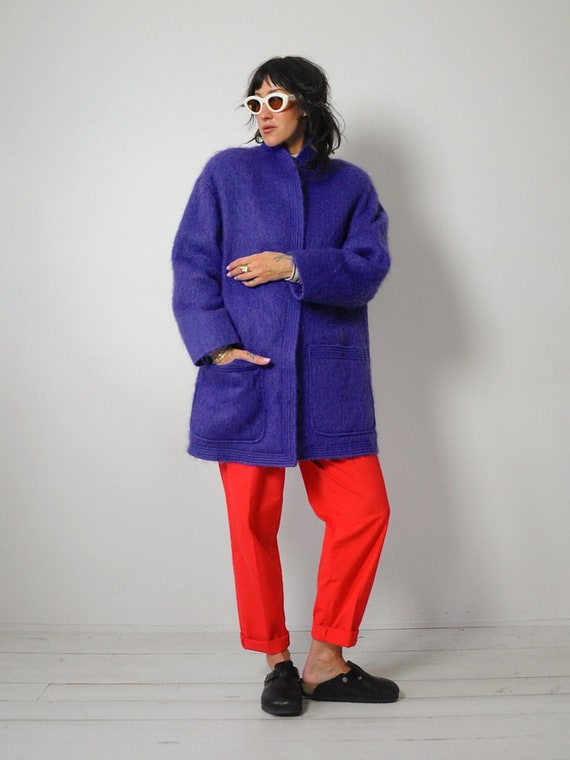 1980's Grape Mohair Oversized Coat - image 7