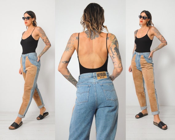 Suede Patched Jeans 28x29.5